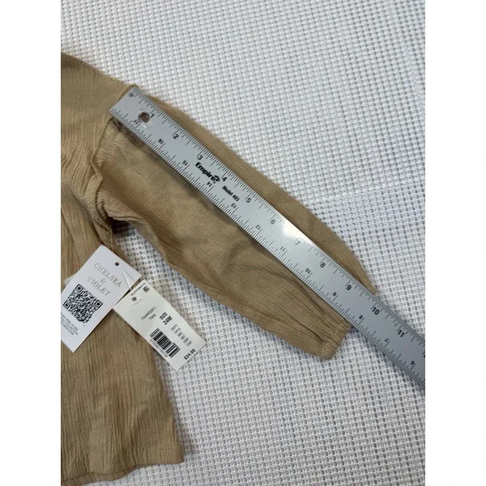 Chelsea & Violet Baby Tan Top 24M Long Sleeve Button Shirt F24WI231I NWT